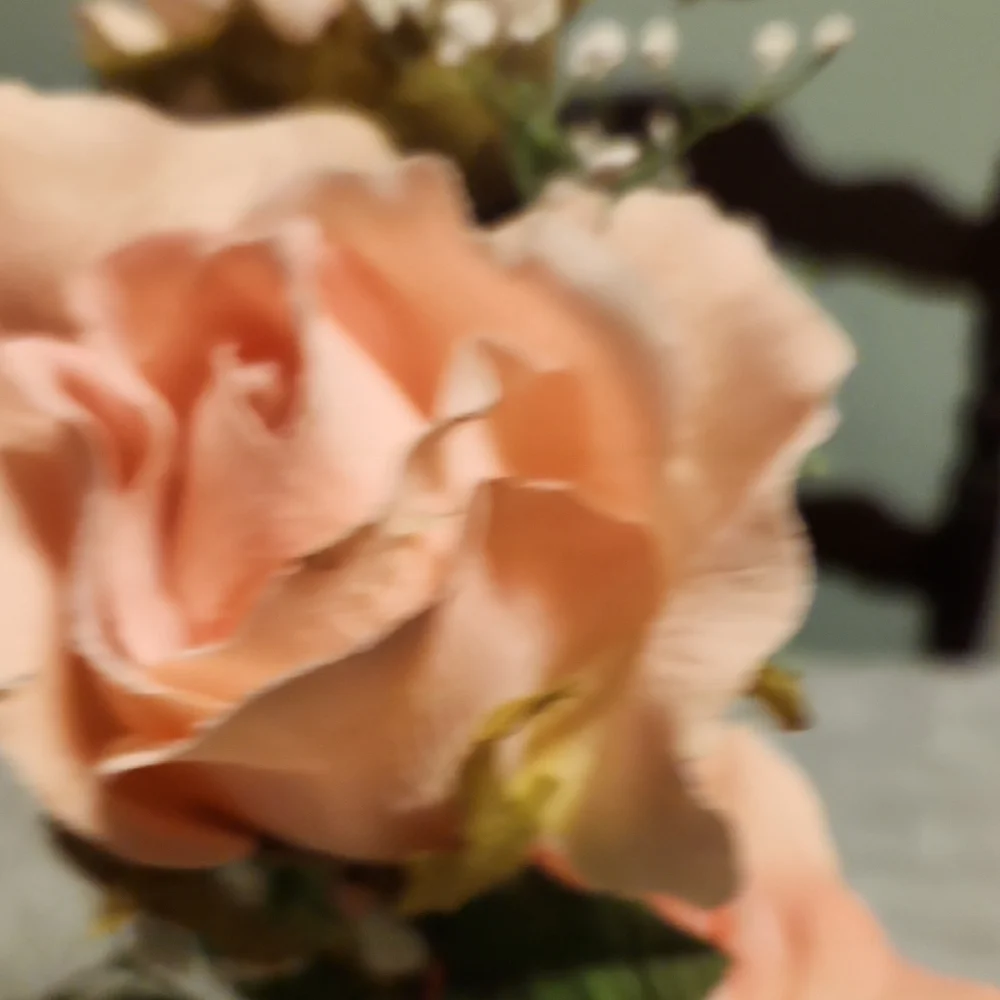 Elegant Faux Pink Rose Arrangement in Heart Vase